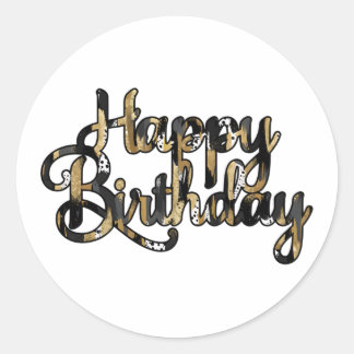 Stickers Anniversaire Noir et Tan