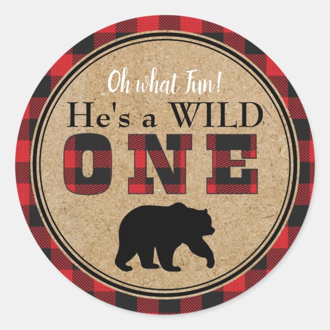 Stickers Anniversaire Plaid Buffalo (Devant)