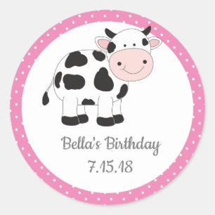 Stickers Anniversaire Pois rose