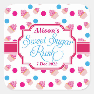 Stickers Anniversaire Sucre Rush Cute Cupcake