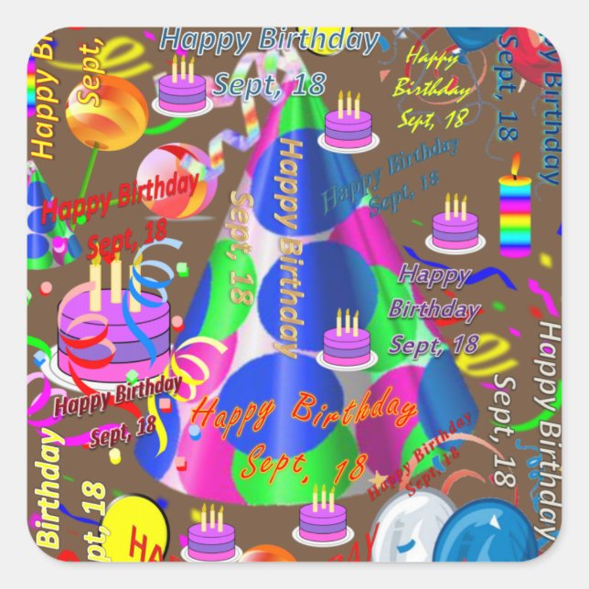 Stickers Anniversaires de enfants du 18 septembre (Devant)