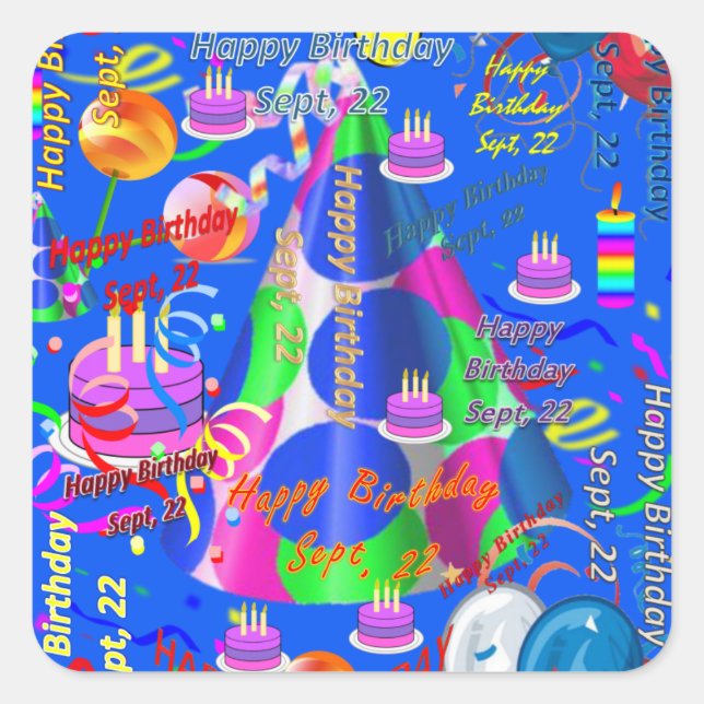 Stickers Anniversaires de enfants du 22 septembre (Devant)