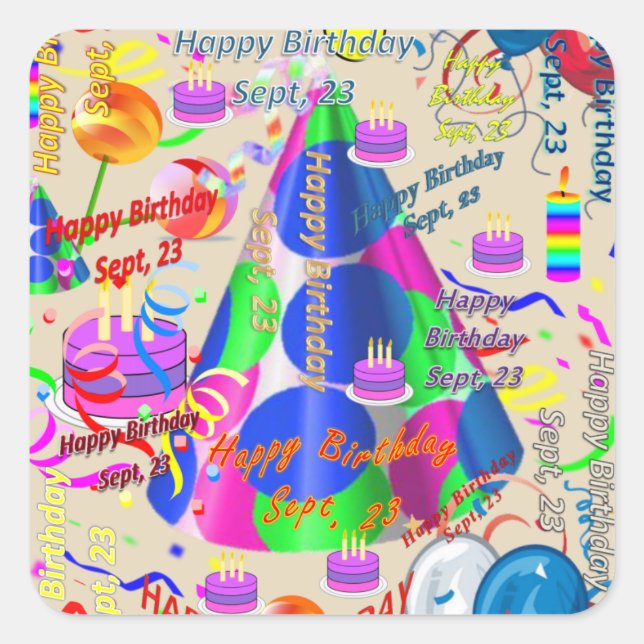 Stickers Anniversaires de enfants du 23 septembre (Devant)
