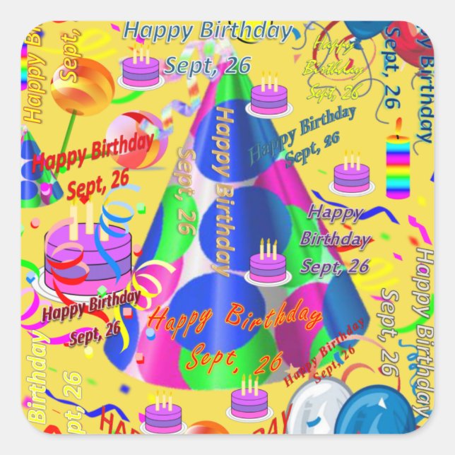 Stickers Anniversaires de enfants du 26 septembre (Devant)