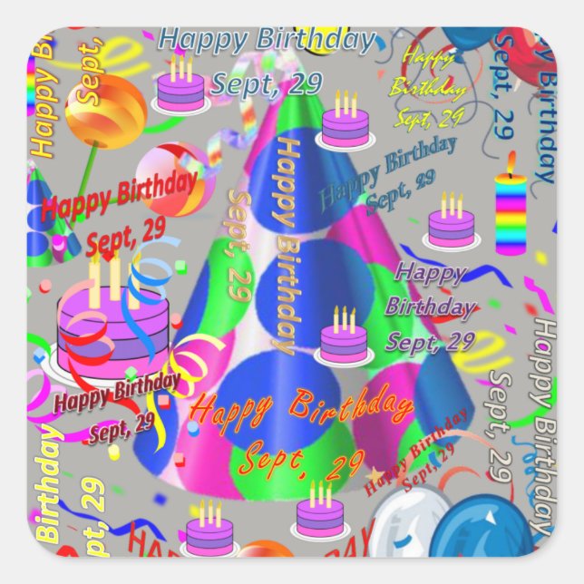 Stickers Anniversaires de enfants du 29 septembre (Devant)