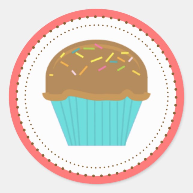 Stickers Aqua Turquoise Cupcake (Devant)
