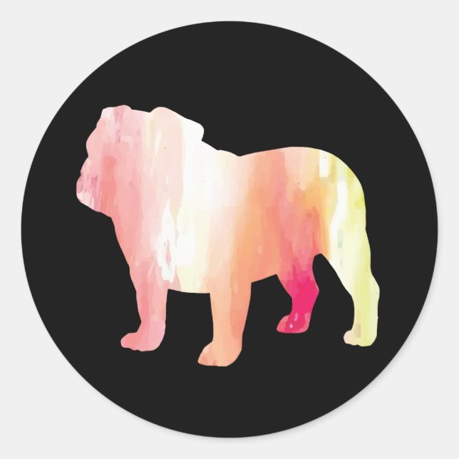 Stickers Aquarelle Bulldog (Devant)