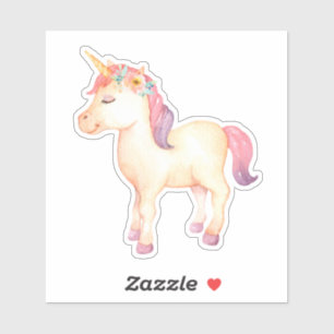 Stickers Aquarelle Unicorne