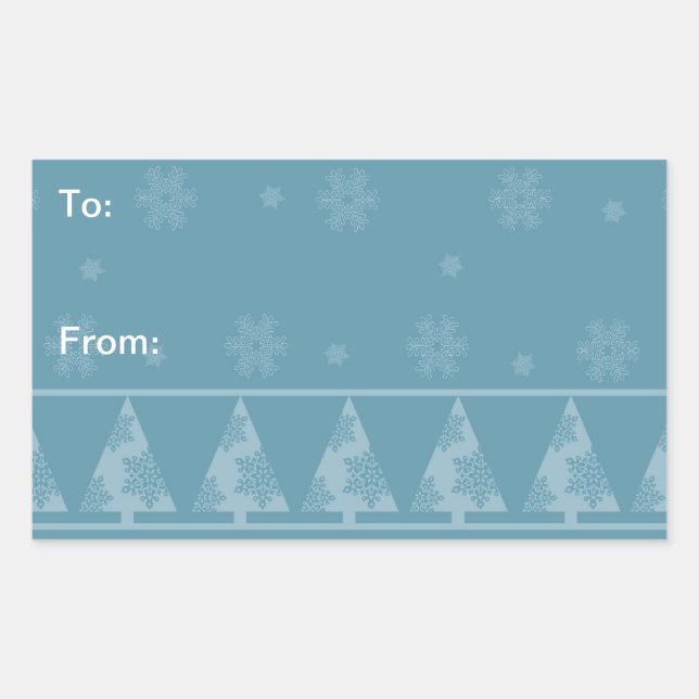 Stickers Arbre de Noël de Fléaux de neige bleu (Devant)