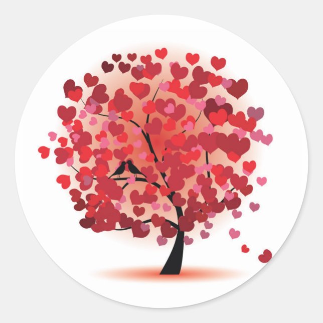 Stickers Arbre Saint Valentin Coeurs (Devant)