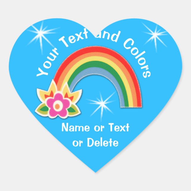 Stickers arc-en-ciel personnalisés Votre TEXTE, CO (Devant)