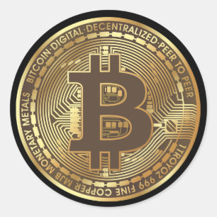 Stickers argent Bitcoin or Cryptomonnaie