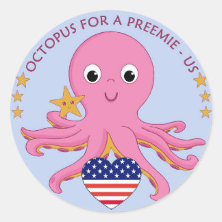 Stickers Arrondi Octopus Pour Un Préemie US