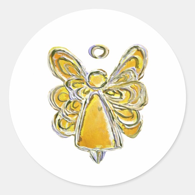 Stickers Art Décal Ange Gardien Jaune (Devant)