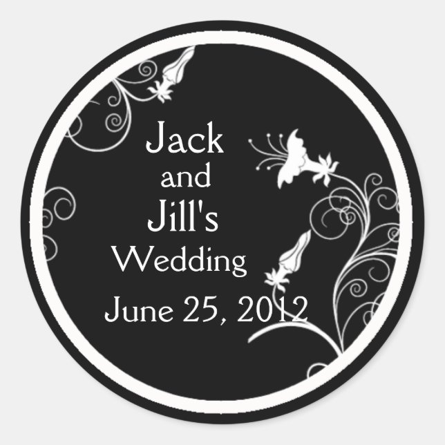 Stickers Art déco personnalisés en noir et blanc (Devant)