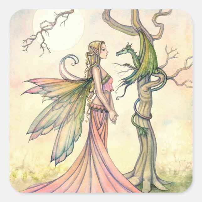 Stickers Art Imaginaire Fairy and Dragon (Devant)