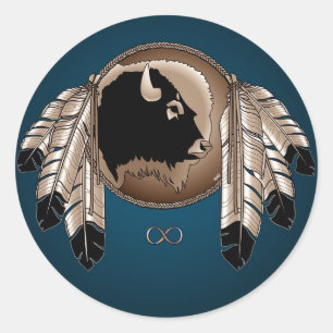 Stickers Art Metis Autocollants Buffalo Spirit nat