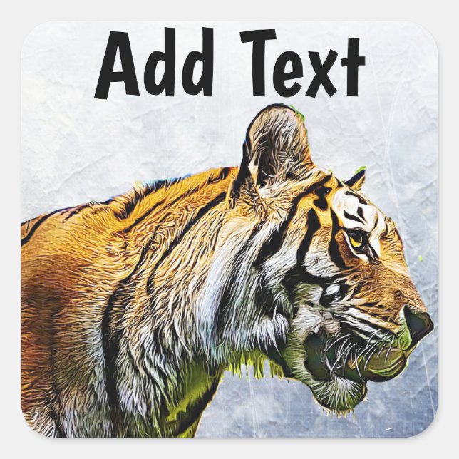 Stickers Art numérique tigre personnalisés (Devant)