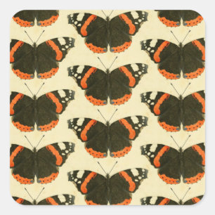 Stickers Artisanat Orange Noir & Blanc Papillons