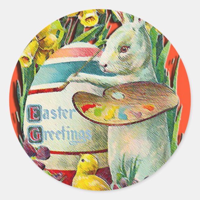Stickers Artiste Bunny de Pâques (Devant)
