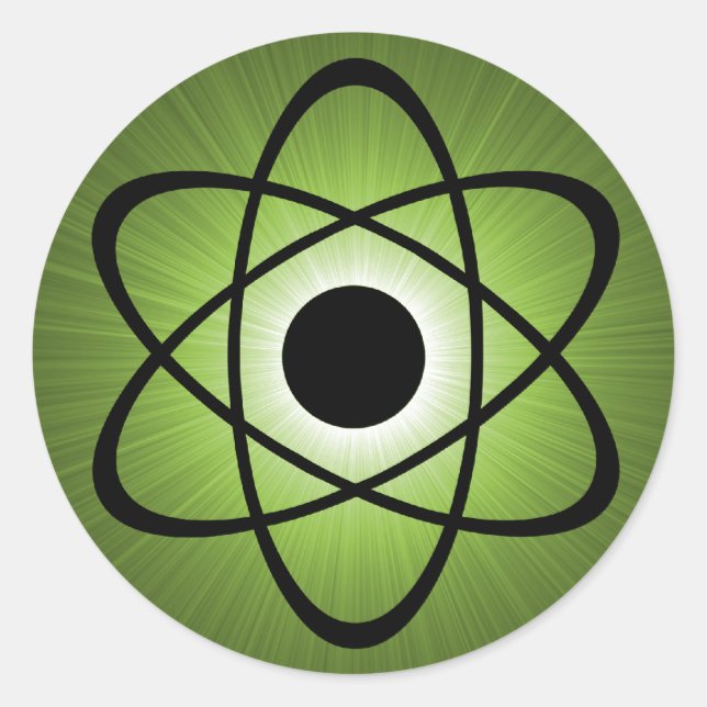 Stickers Atomique Nerdy, Vert (Devant)