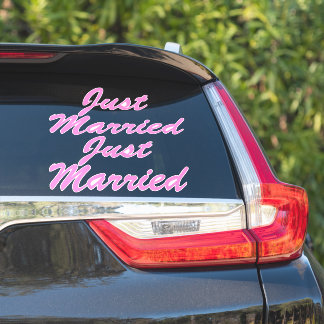 Stickers auto XL JUSTE MARIÉ (2) - CARNATION ROSE