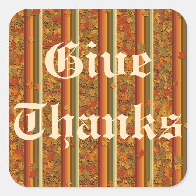 Stickers - Autumn Leaves and Stripes (Front)