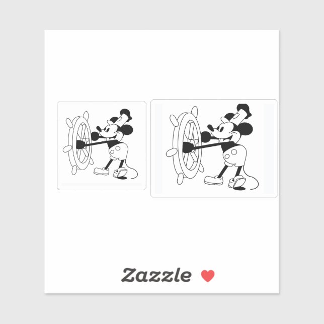 Stickers avec Steamboat Willie design (Feuille)