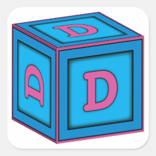 Stickers Baby Block - Lettre "D"