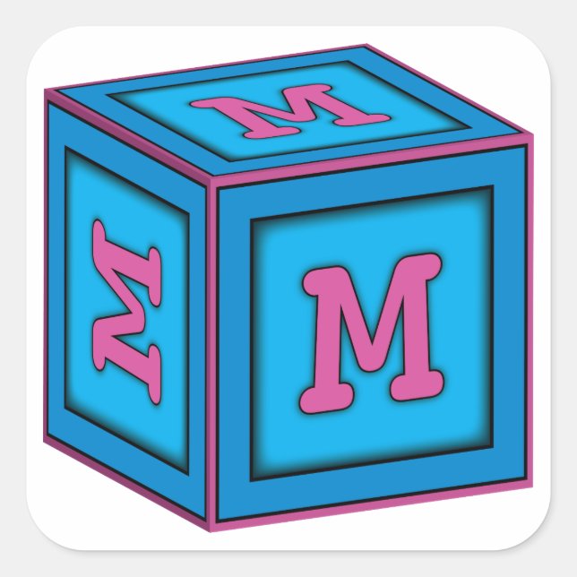 Stickers Baby Block - Lettre "M" (Devant)