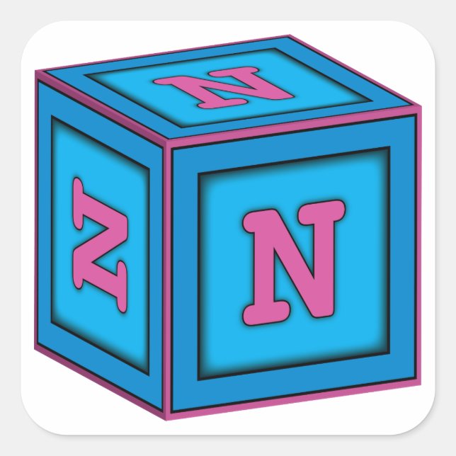 Stickers Baby Block - Lettre "N" (Devant)