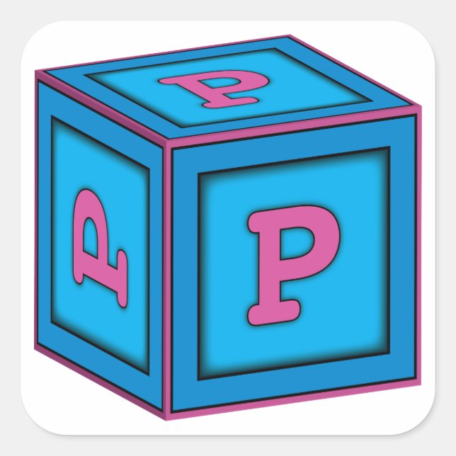 Stickers Baby Block - Lettre "P" (Devant)