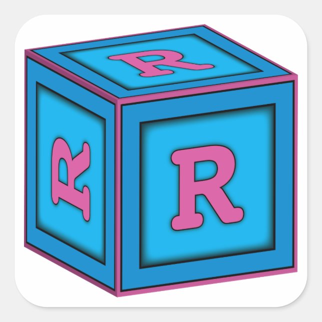 Stickers Baby Block - Lettre "R" (Devant)