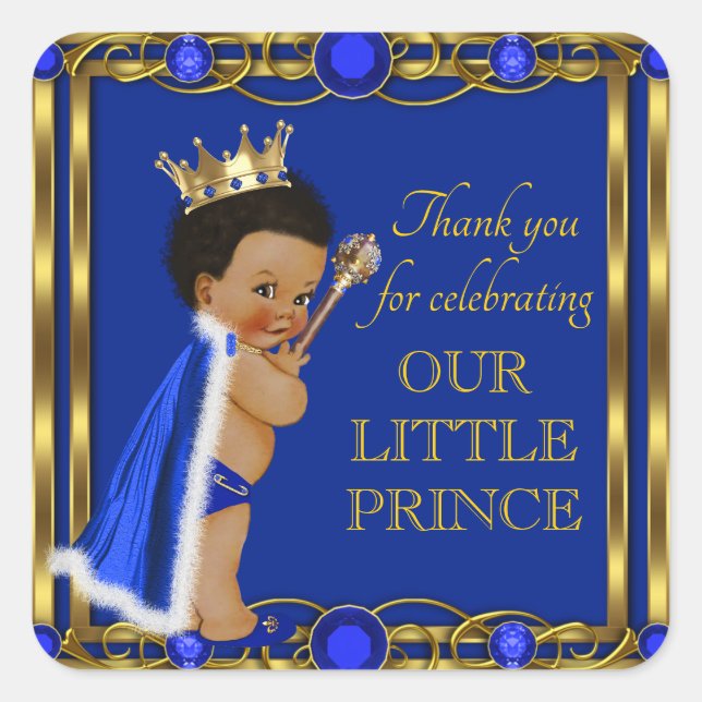 Stickers Baby shower afro-américain Afro-prince (Devant)