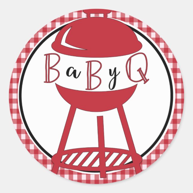 Stickers Baby shower barbecue (Devant)