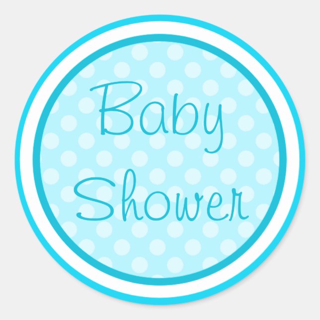 Stickers Baby shower bleu Aqua (Devant)