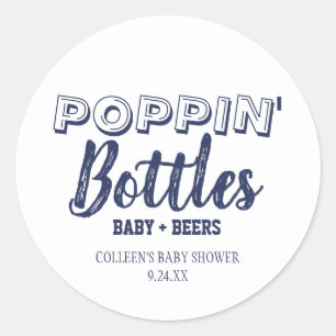 Stickers Baby shower bleu marine