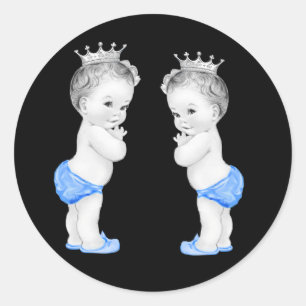 Stickers Baby shower Bleu Prince Boys Twin