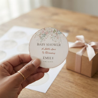 Stickers Baby Shower Boho Floral Botanical