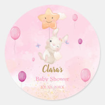 Stickers Baby shower Bunny Pink
