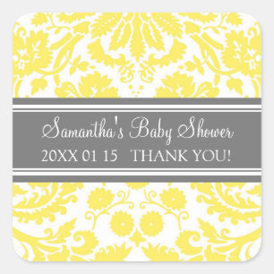 Stickers Baby shower Citron gris Damas Favoriser