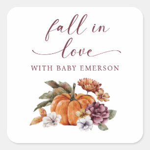 Stickers Baby shower Citrouille d'automne
