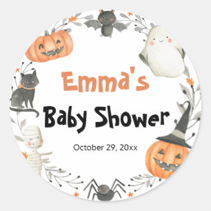 Stickers Baby shower Citrouille Little Boo Hallowe