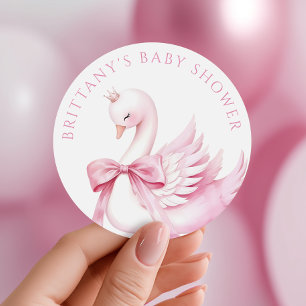 Stickers Baby shower Coquette Rose Swan Princess
