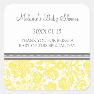 Stickers Baby shower Damas Jaune Favoriser
