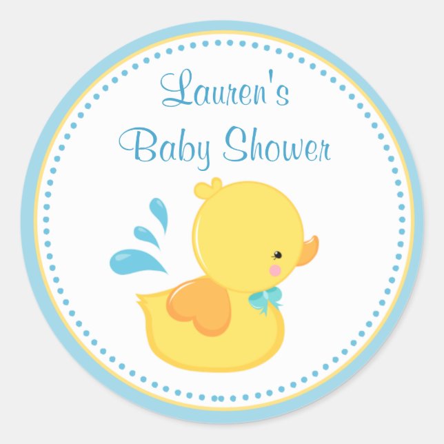 Stickers Baby shower de canard Favoriser étiquette (Devant)