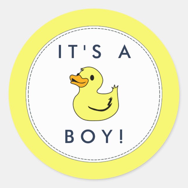 Stickers Baby shower de canard mignonne - C'est un (Devant)