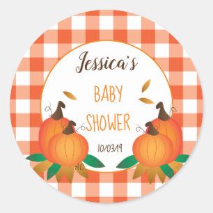 Stickers Baby shower de chute orange