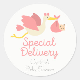 Stickers Baby shower de cigogne
