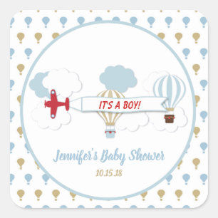 Stickers Baby shower de l'avion vers le haut et ve